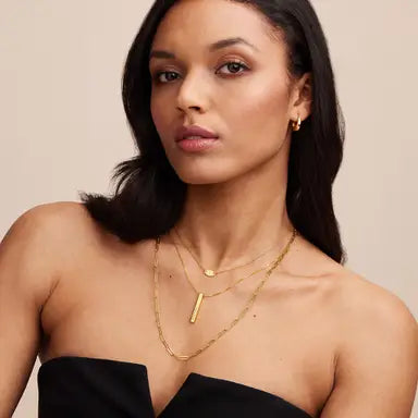 GEGRAVEERDE GOUDSTAAF KETTING