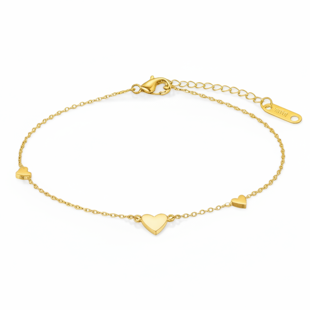 SUBTIELE HARTJES ARMBAND GOUD