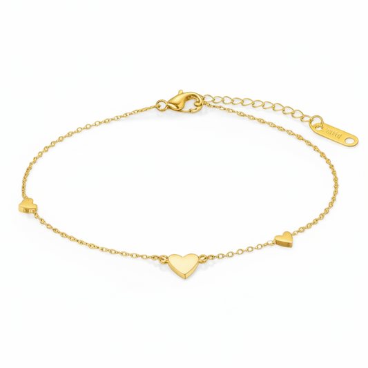 SUBTIELE HARTJES ARMBAND GOUD